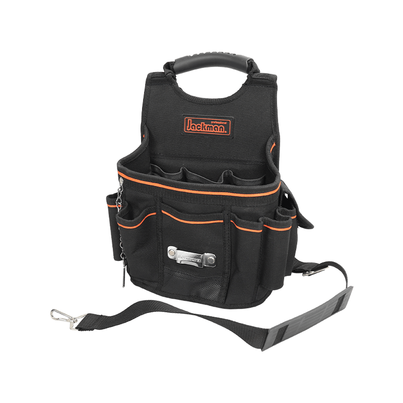 BOLSO DE CINTURÓN VERTICAL CON BANDOLERA, NEGRO/NARANJA, JKB-35717