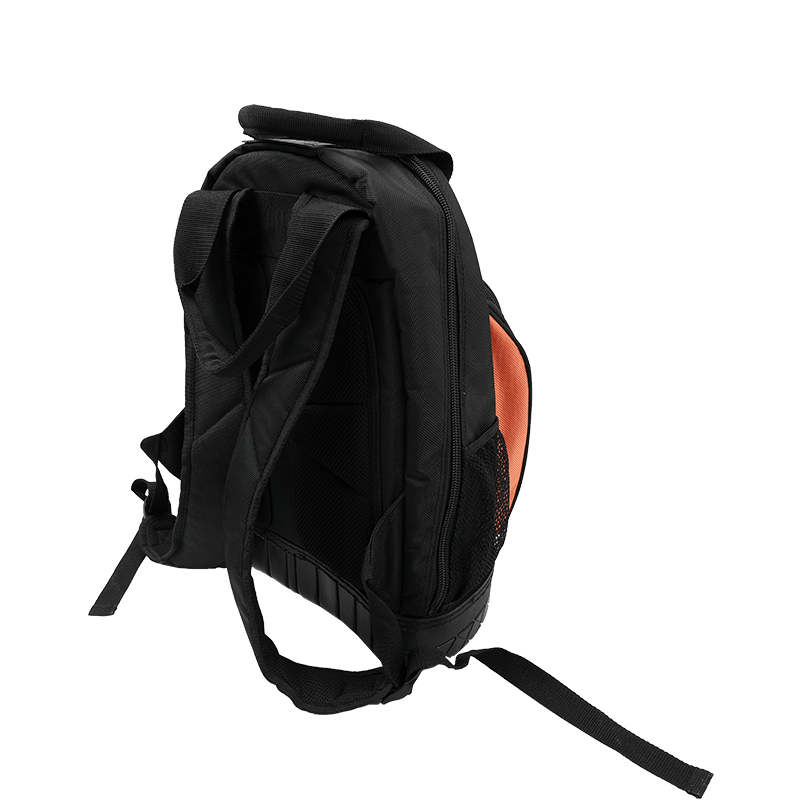 MOCHILA DE HERRAMIENTAS INFERIOR DE PP ANTIDESLIZANTE A PRUEBA DE AGUA DE TRABAJO PESADO, SERIE 600 NEGRO/NARANJA Y TIRA REFLECTANTE, HECHA DE 1680D JKB-63314