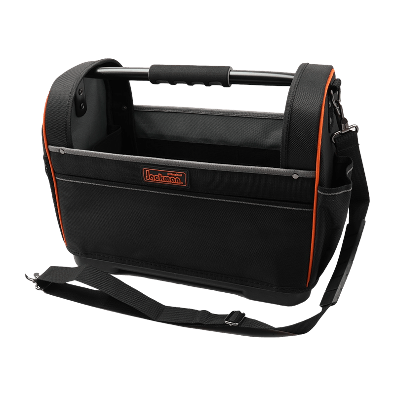 MANGO DE BARRA DE ACERO NEGRO DE 18 ', 18 BOLSILLOS, DIÁMETRO DE 22 MM, BOLSA PARA HERRAMIENTAS CON FONDO DURO IMPERMEABLE JKB-73319-18