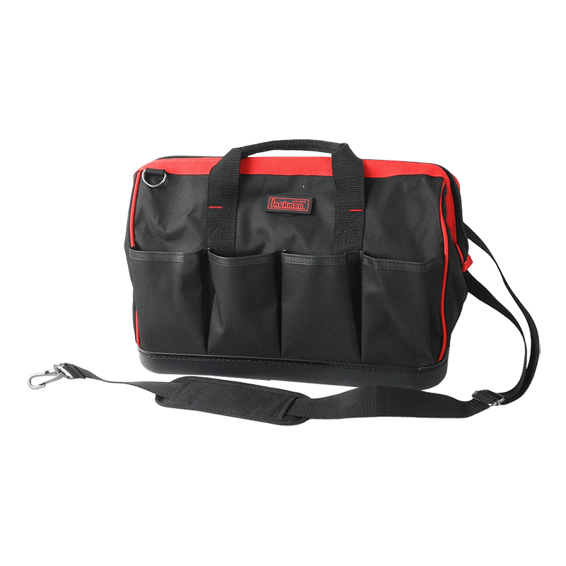 BOLSA DE HERRAMIENTAS CON BOCA DE PUERTA ECONÓMICA DE 16' CON FONDO DE PP Y CORREA PARA HOMBRO JKB-011B-16