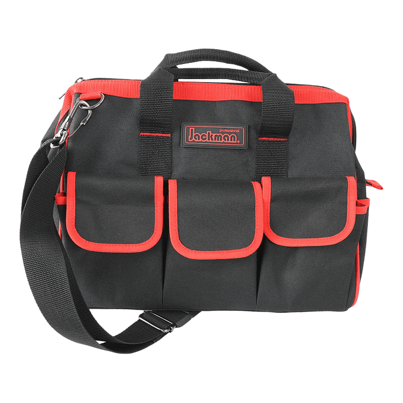 BOLSA PARA HERRAMIENTAS DE BOCA GRANDE DE 14' Y 20 BOLSILLOS BOLSA PARA HERRAMIENTAS DE JARDÍN CON BANDOLERA JKB-222B-14