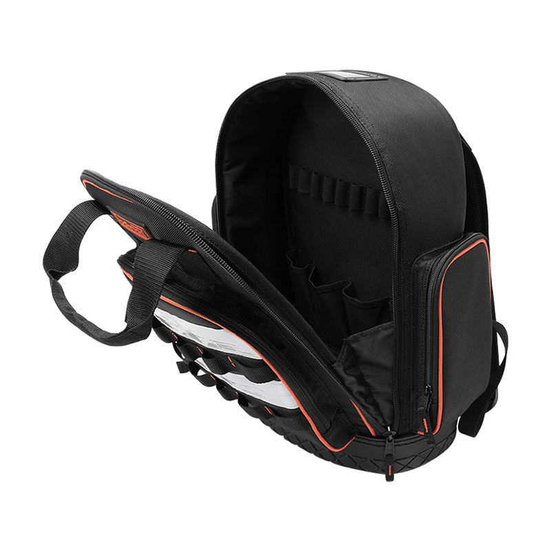 MOCHILA PARA HERRAMIENTAS CON FONDO DURO PARA TRABAJO PESADO, TIRA REFLECTANTE DE 5 CM DE ANCHO JKB-639H19