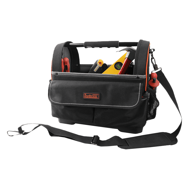 14' 13 BOLSILLOS MANGO DE BARRA DE ACERO NEGRO DIA.22MM BOLSA PARA HERRAMIENTAS CON FONDO DURO IMPERMEABLE JKB-733B19-14