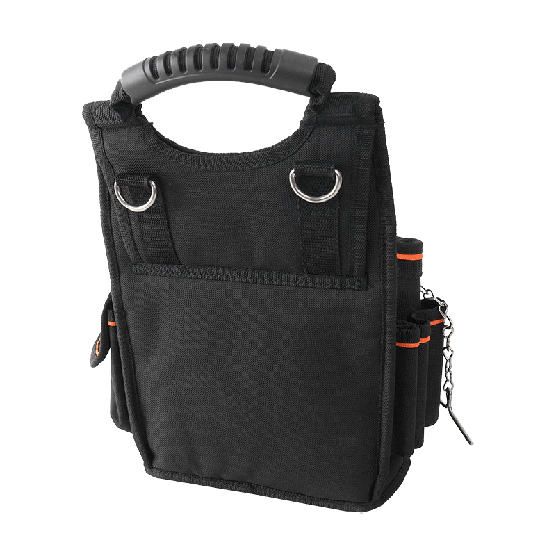 BOLSO DE CINTURÓN VERTICAL CON BANDOLERA, NEGRO/NARANJA, JKB-35717