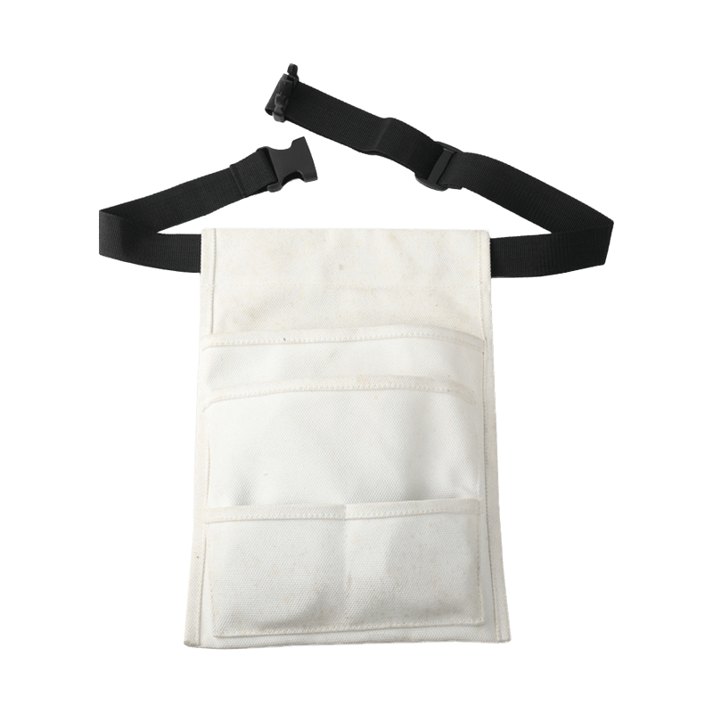 BOLSA DE LONA BLANCA CUATRO BOLSILLOS MULTIUSOS SIGNLE CINTURA HERRAMIENTAS JKB-323813-C