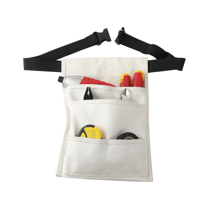 BOLSA DE LONA BLANCA CUATRO BOLSILLOS MULTIUSOS SIGNLE CINTURA HERRAMIENTAS JKB-323813-C