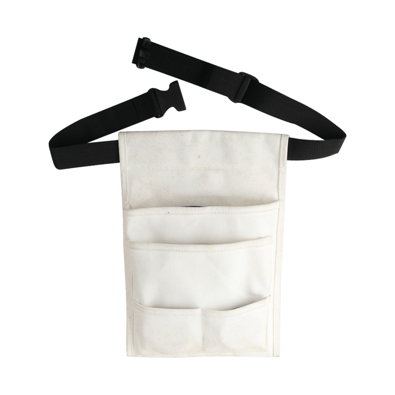 BOLSA DE LONA BLANCA CUATRO BOLSILLOS MULTIUSOS SIGNLE CINTURA HERRAMIENTAS JKB-323813-C