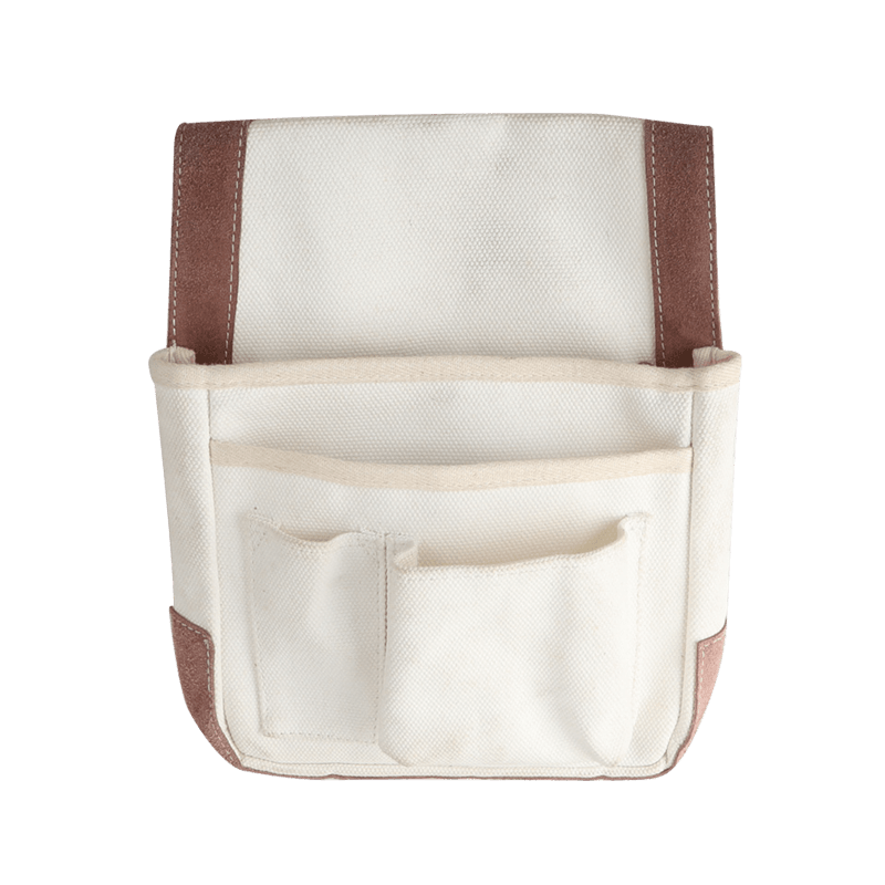 CARTERA DE LONA BLANCA CUATRO BOLSILLOS MULTIUSOS SIMPLE CINTURA JKB-429C13