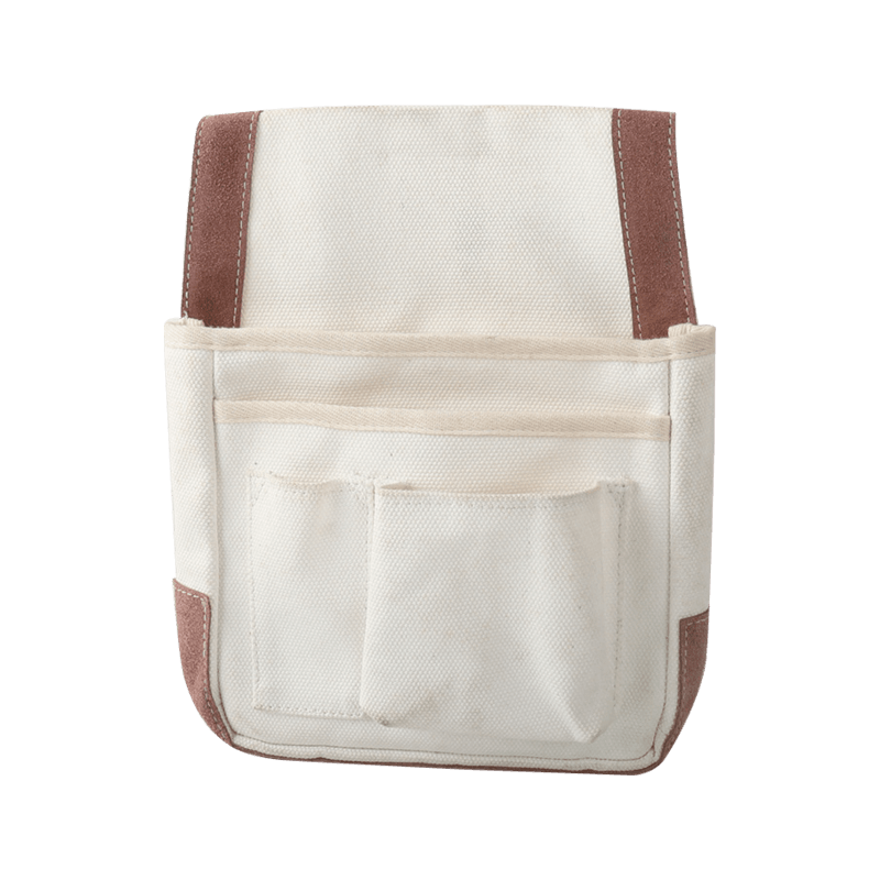 CARTERA DE LONA BLANCA CUATRO BOLSILLOS MULTIUSOS SIMPLE CINTURA JKB-429C13