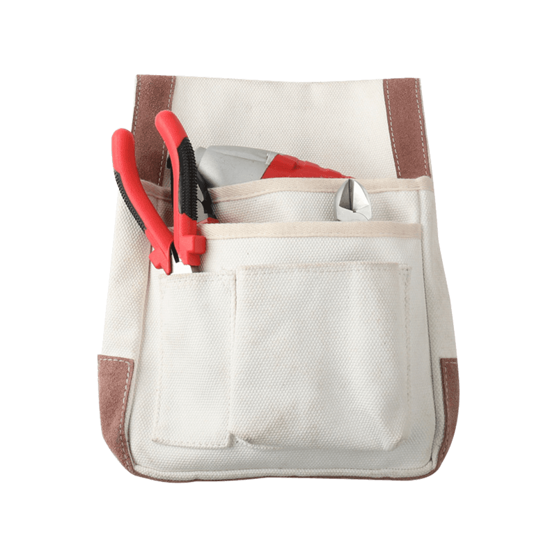 CARTERA DE LONA BLANCA CUATRO BOLSILLOS MULTIUSOS SIMPLE CINTURA JKB-429C13