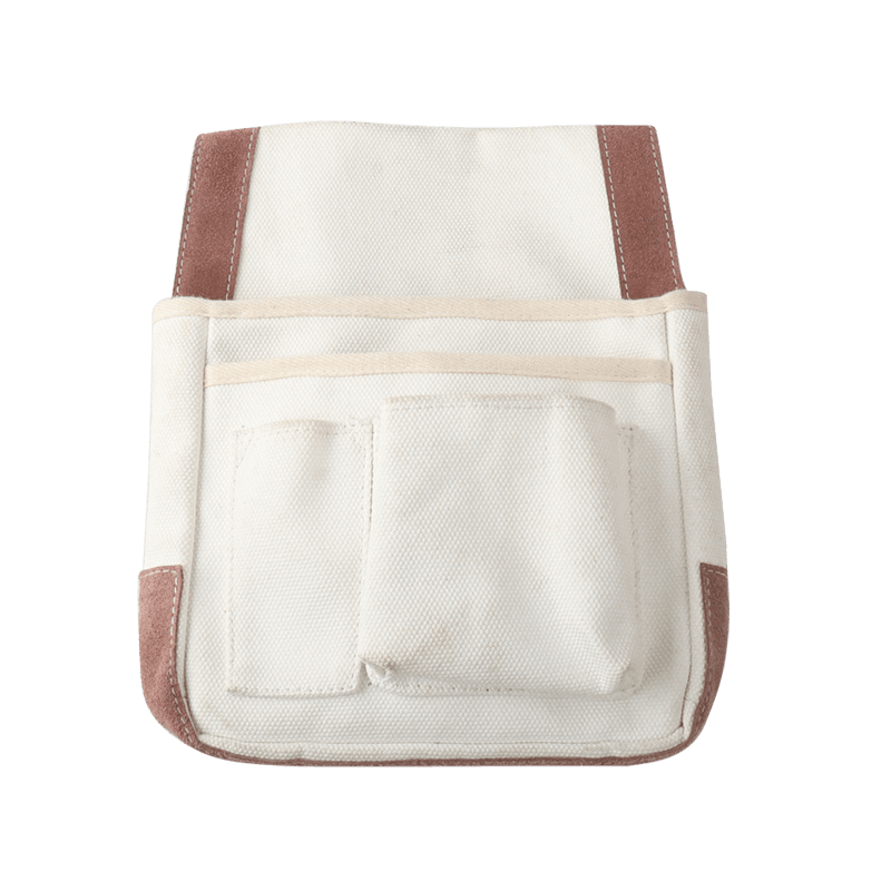 CARTERA DE LONA BLANCA CUATRO BOLSILLOS MULTIUSOS SIMPLE CINTURA JKB-429C13